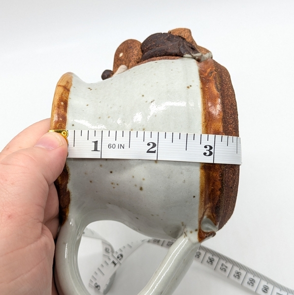 Handmade Quirky Whimsical Earthenware Mustache Face Coffee Mug - Picture 10 of 10